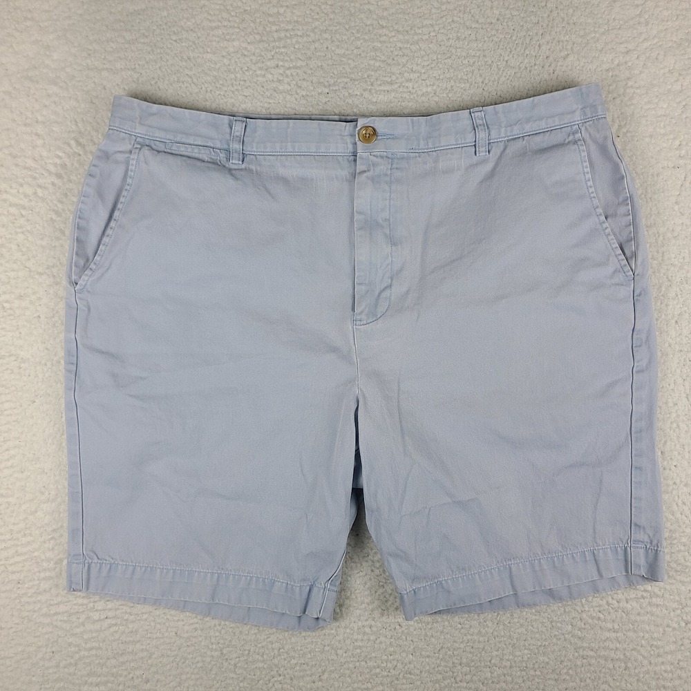 Johnston Murphy Shorts Mens 40 Light Blue 8" Inseam Casual Pima Cotton Chino